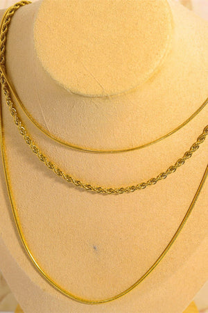 Dream Day 18K Gold Plated Triple Layered Necklace - MXSTUDIO.COM