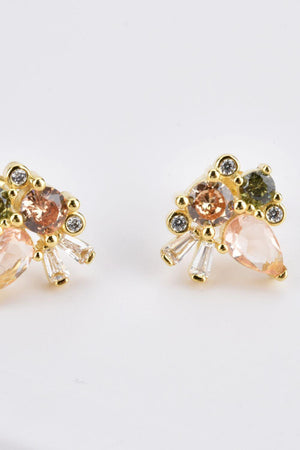 Dreamy Zircon Decor Sterling Silver Stud Earrings - MXSTUDIO.COM