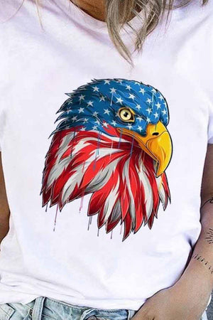 Eagle Graphic American Flag Tee Shirt - MXSTUDIO.COM