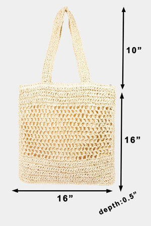 the measurements of a straw bag