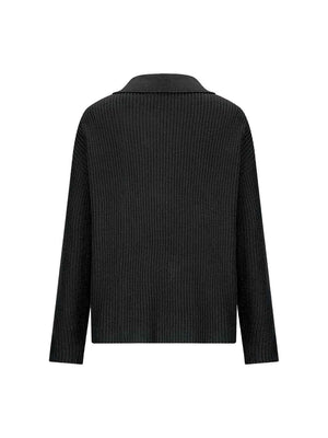 Ease And Warmth Collared Knit Sweater-MXSTUDIO.COM