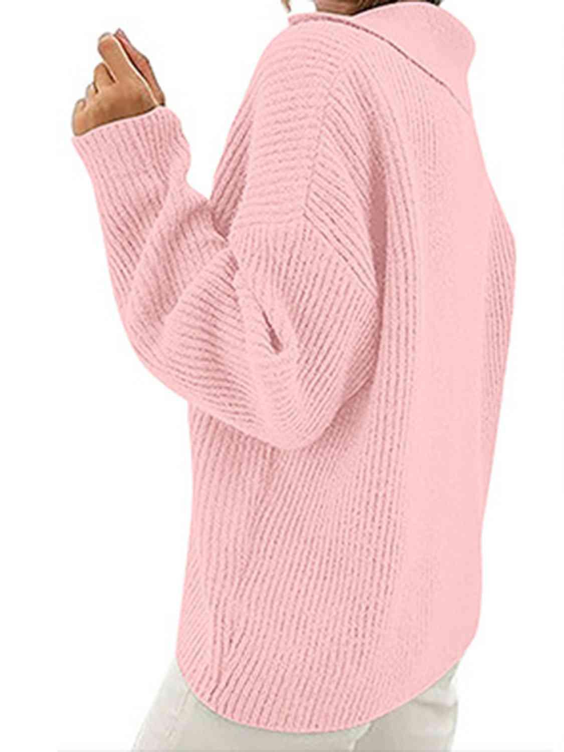 Ease And Warmth Collared Knit Sweater-MXSTUDIO.COM