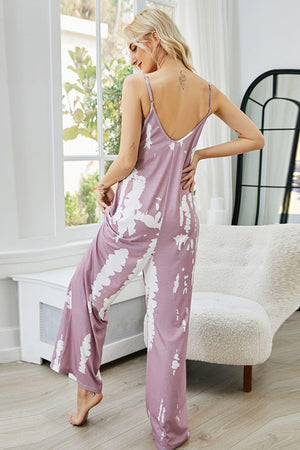 Ease Off Wide Leg Sleeveless Tie Dye Jumpsuit - MXSTUDIO.COM