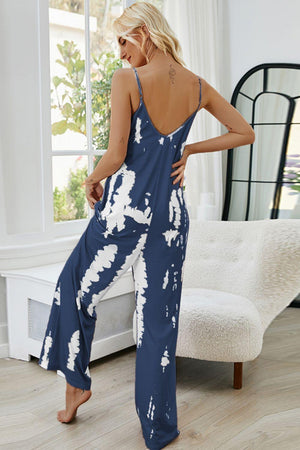 Ease Off Wide Leg Sleeveless Tie Dye Jumpsuit - MXSTUDIO.COM