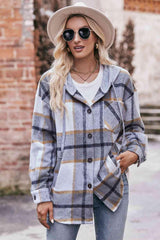 Easeful Autumn Plaid Hooded Jacket - MXSTUDIO.COM