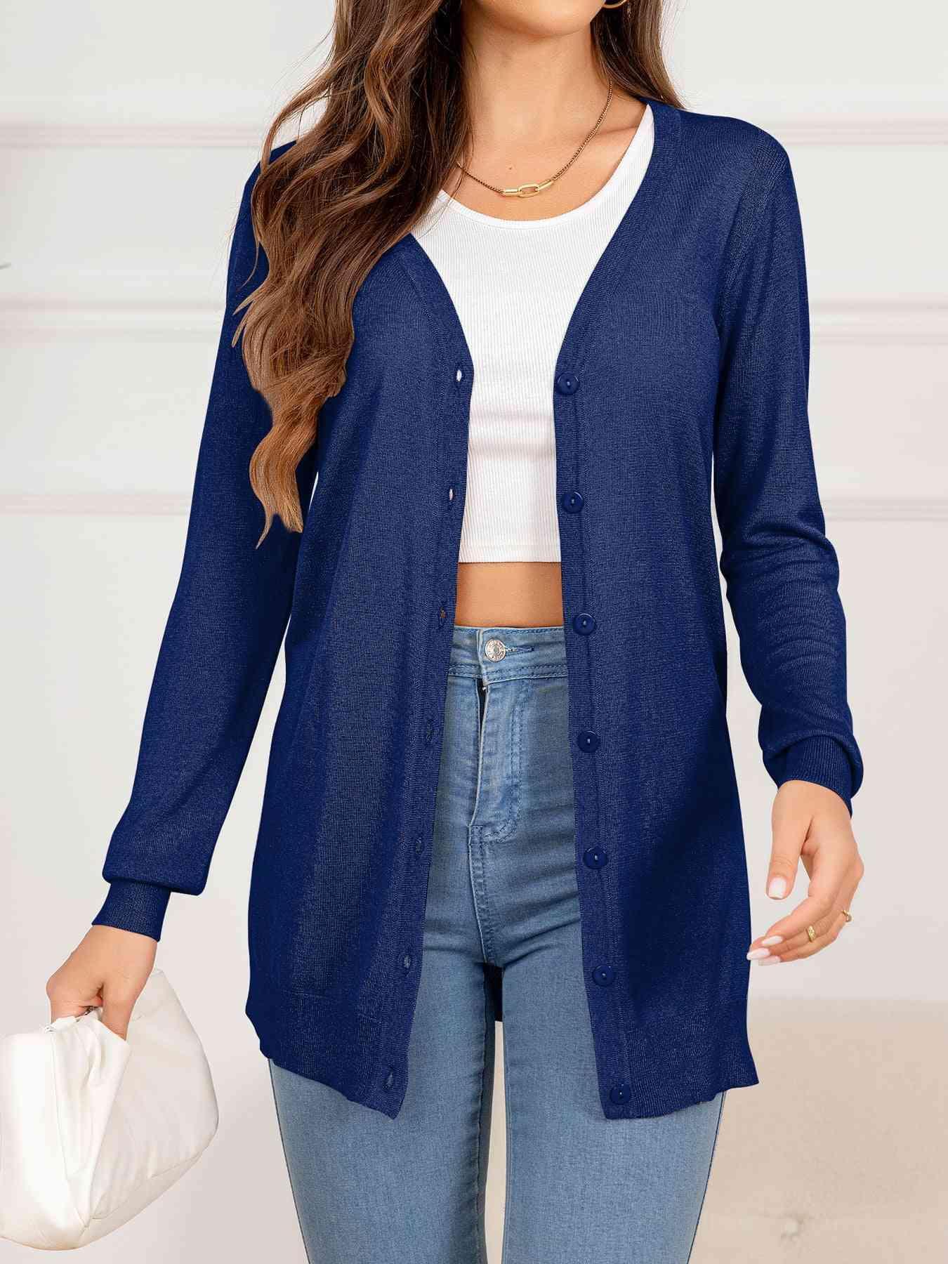 Easeful Warmth Buttoned Long Cardigan-MXSTUDIO.COM