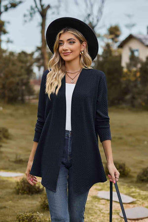 Easeful Warmth Open Front Long Sleeve Cardigan - MXSTUDIO.COM