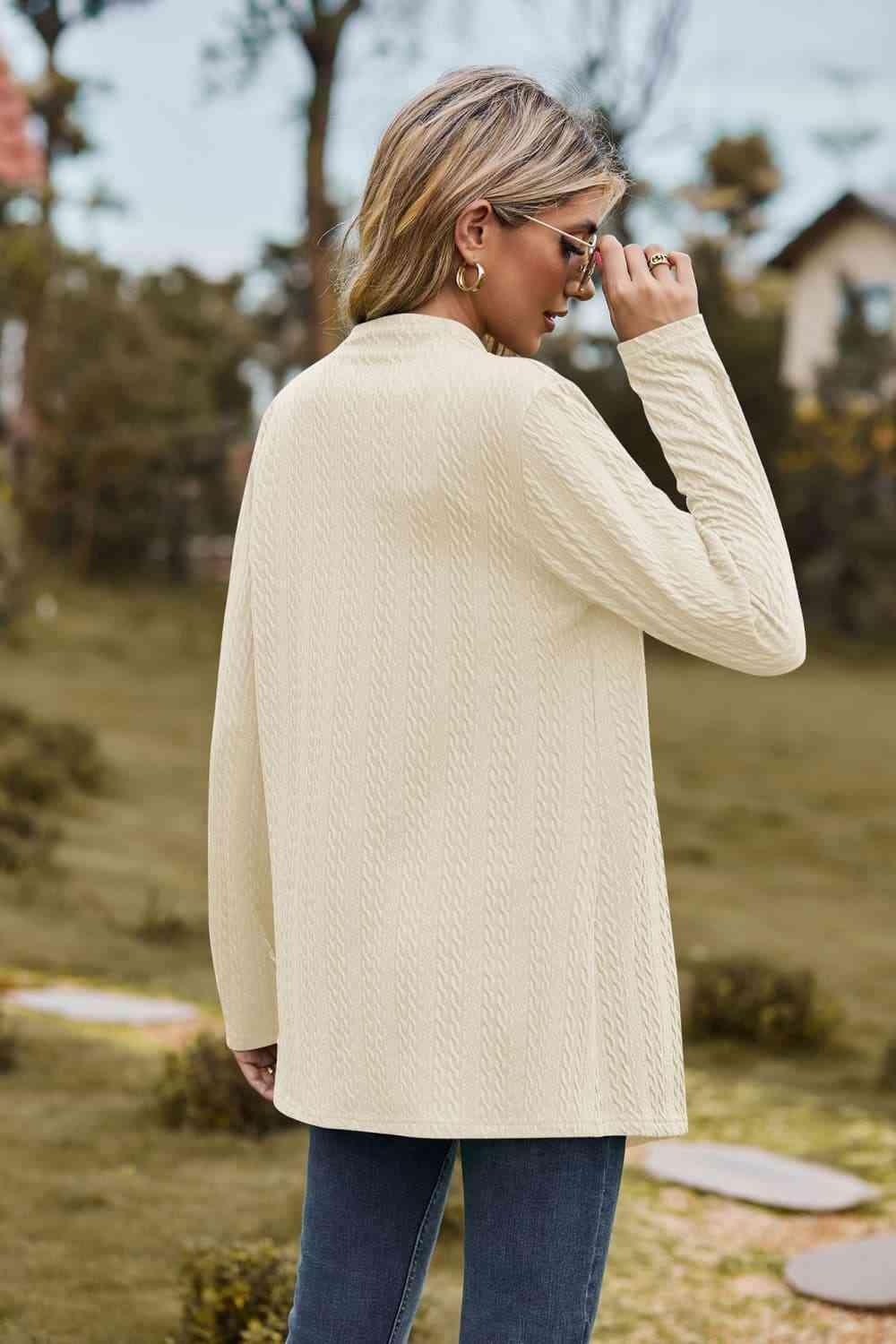 Easeful Warmth Open Front Long Sleeve Cardigan - MXSTUDIO.COM