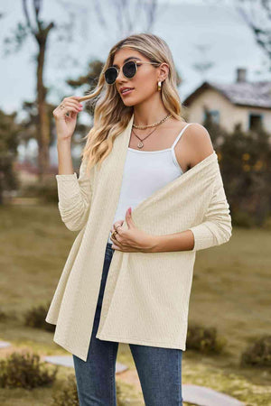 Easeful Warmth Open Front Long Sleeve Cardigan - MXSTUDIO.COM