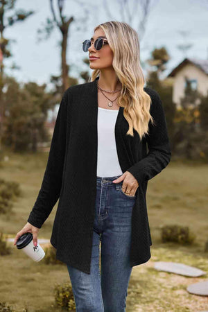 Easeful Warmth Open Front Long Sleeve Cardigan - MXSTUDIO.COM