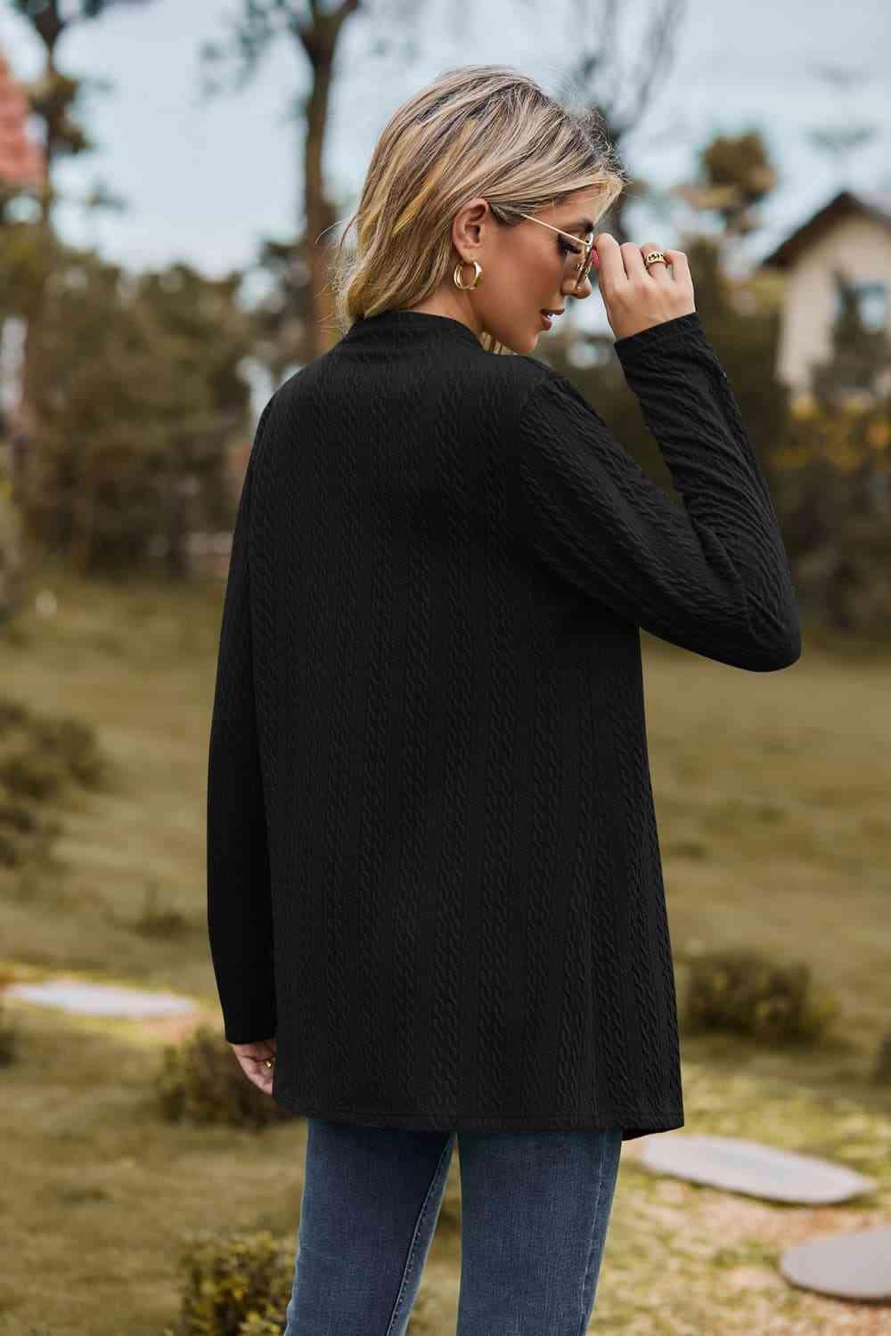 Easeful Warmth Open Front Long Sleeve Cardigan - MXSTUDIO.COM