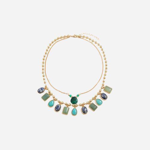 Easy Fit Geometric Alloy Double-Layered Necklace-MXSTUDIO.COM