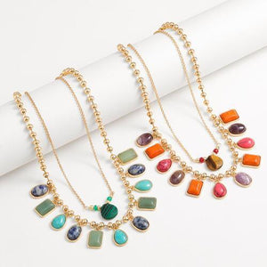 Easy Fit Geometric Alloy Double-Layered Necklace-MXSTUDIO.COM