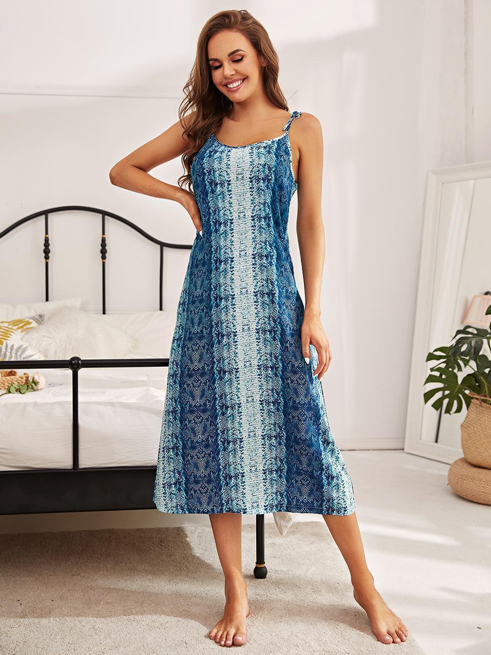 Easy Fit Tie Shoulder Sleep Dress - MXSTUDIO.COM