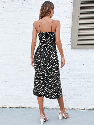 Easy On The Eye Split Spaghetti Strap Midi Dress - MXSTUDIO.COM