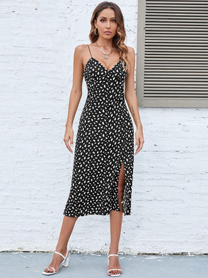 Easy On The Eye Split Spaghetti Strap Midi Dress - MXSTUDIO.COM