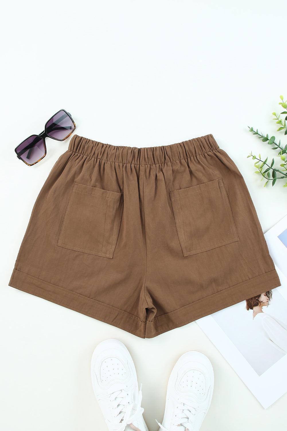 Easygoing Drawstring Elastic Waist Shorts - MXSTUDIO.COM