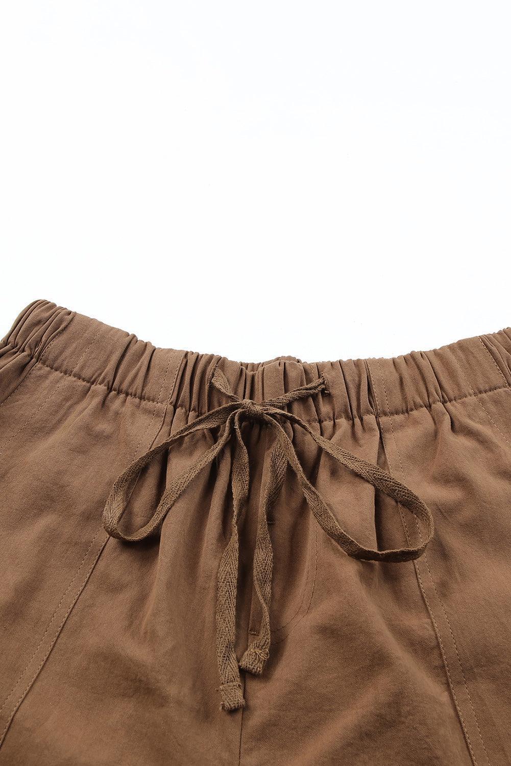 Easygoing Drawstring Elastic Waist Shorts - MXSTUDIO.COM