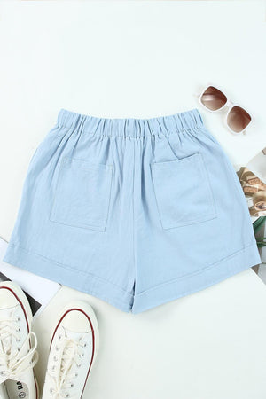 Easygoing Drawstring Elastic Waist Shorts - MXSTUDIO.COM