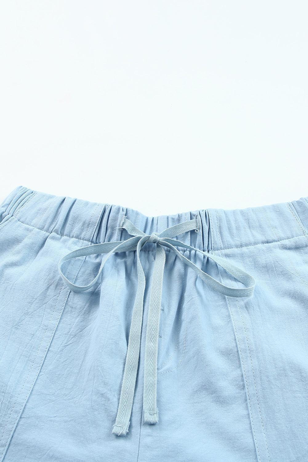 Easygoing Drawstring Elastic Waist Shorts - MXSTUDIO.COM