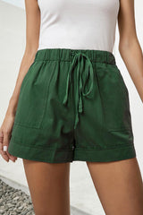 Easygoing Drawstring Elastic Waist Shorts - MXSTUDIO.COM