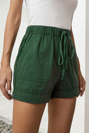 Easygoing Drawstring Elastic Waist Shorts - MXSTUDIO.COM