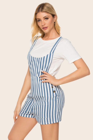 Easygoing Scoop Neck Striped Romper - MXSTUDIO.COM - Stylish Womens Clothing