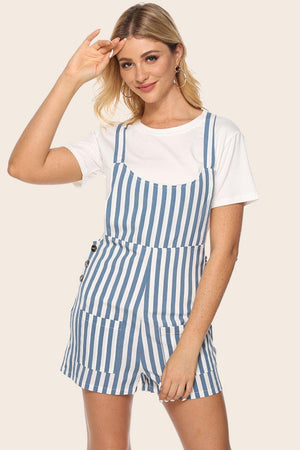 Easygoing Scoop Neck Striped Romper - MXSTUDIO.COM - Stylish Womens Clothing