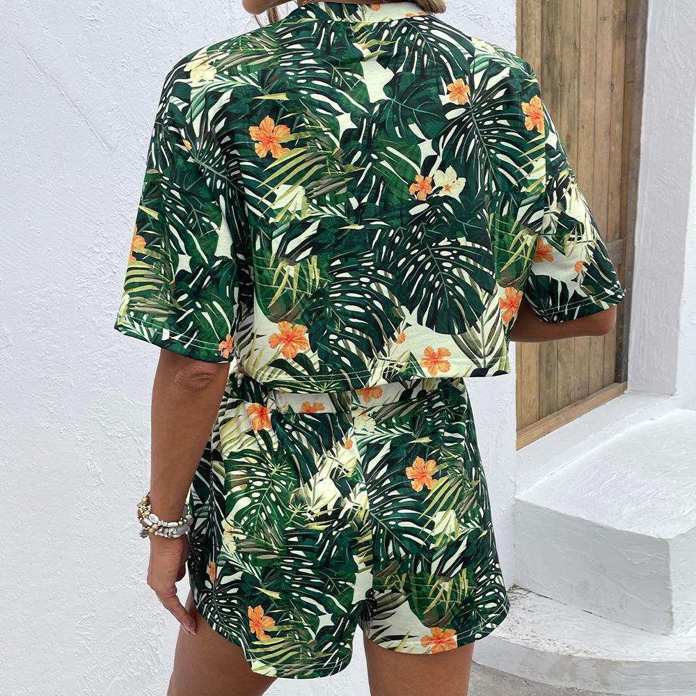 Eco Friendly Half Sleeve Floral Shorts Set - MXSTUDIO.COM