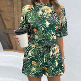 Eco Friendly Half Sleeve Floral Shorts Set - MXSTUDIO.COM