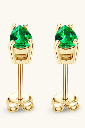 Effervescent Aura Lab-Grown Emerald Stud Earrings-MXSTUDIO.COM