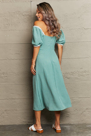 Effortless Fashion Off The Shoulder A-Line Dress - MXSTUDIO.COM