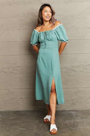 Effortless Fashion Off The Shoulder A-Line Dress - MXSTUDIO.COM