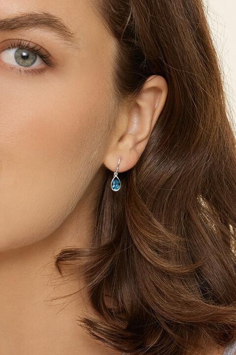 Effortless Glamour Peacock Blue Teardrop Earrings-MXSTUDIO.COM