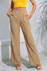 Effortless Look High Waist Straight Leg Pants - MXSTUDIO.COM