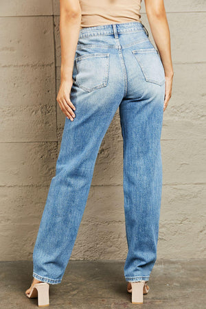 Effortless Style High Waist Straight Leg Jeans - MXSTUDIO.COM