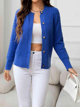 Effortless Warmth Button Front Cardigan-MXSTUDIO.COM