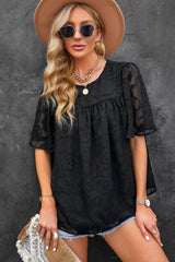 Effortlessly Chic Crew Neck Short Sleeve Blouse - MXSTUDIO.COM