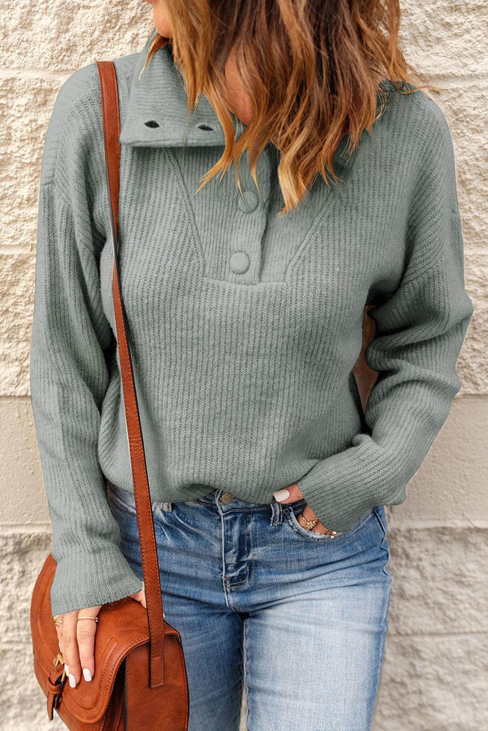 Effortlessly Chic Knit Collared Sweater - MXSTUDIO.COM