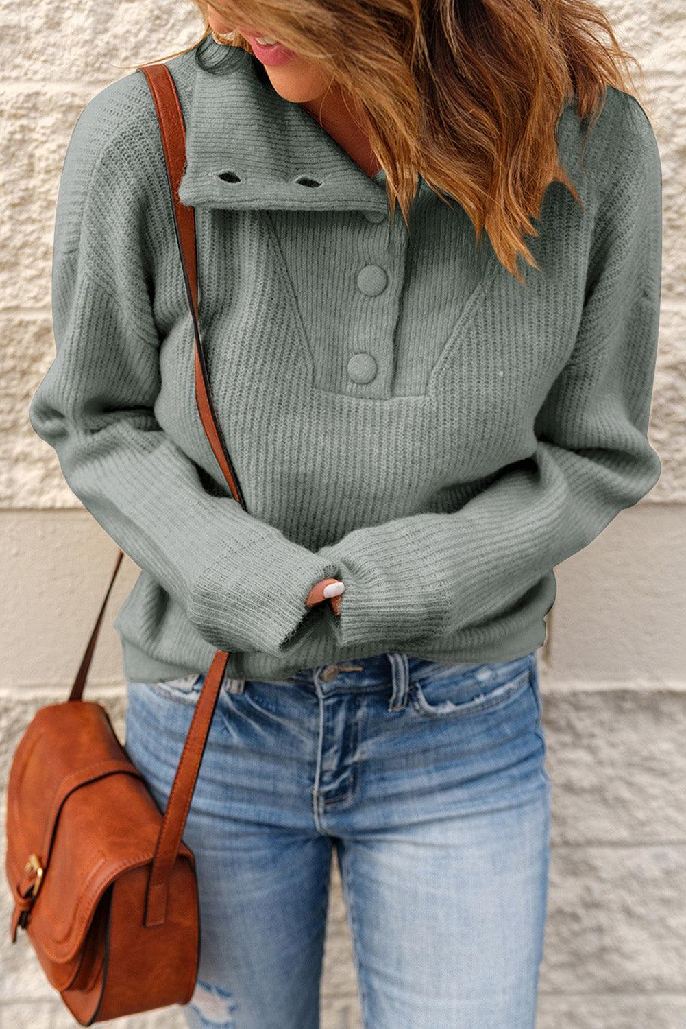 Effortlessly Chic Knit Collared Sweater - MXSTUDIO.COM