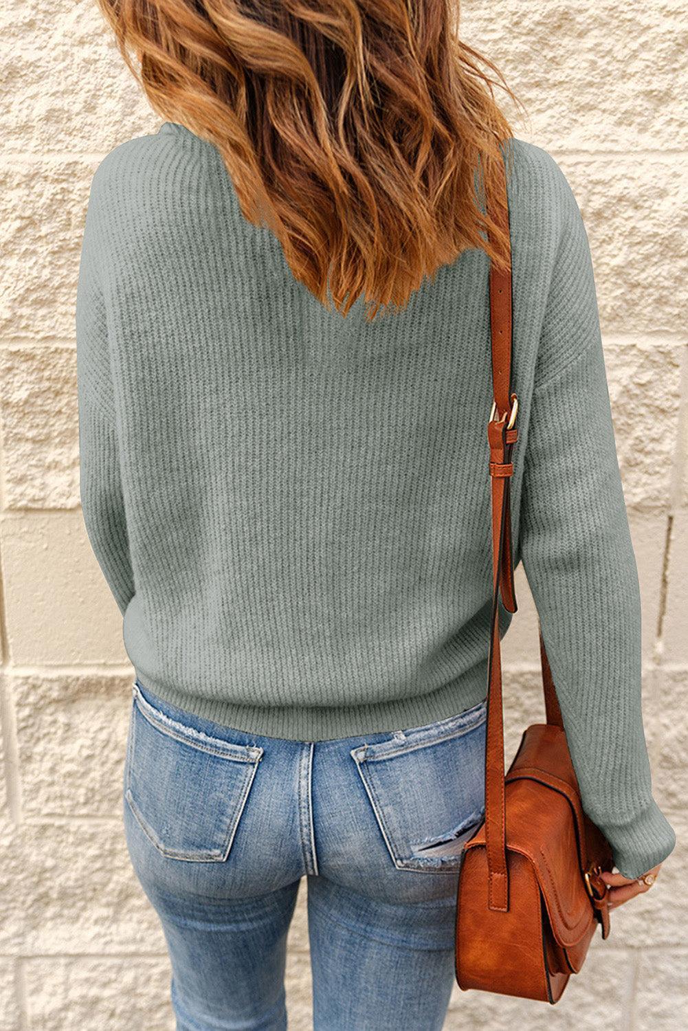 Effortlessly Chic Knit Collared Sweater - MXSTUDIO.COM