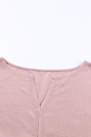 Elated Waffle-Knit Dropped Shoulder Top - MXSTUDIO.COM