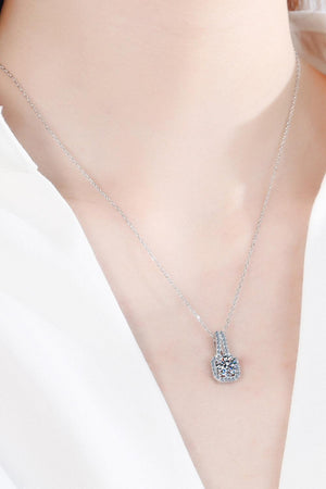 Elegant 2 Carat Moissanite Encrusted Pendant Necklace - MXSTUDIO.COM