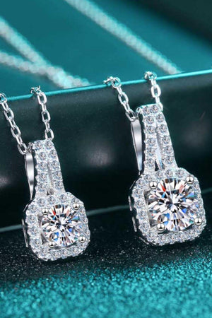 Elegant 2 Carat Moissanite Encrusted Pendant Necklace - MXSTUDIO.COM