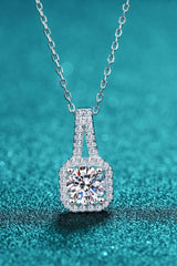 Elegant 2 Carat Moissanite Encrusted Pendant Necklace - MXSTUDIO.COM