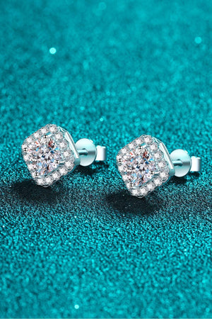 Elegant 2 Carat Moissanite Square Stud Earrings - MXSTUDIO.COM