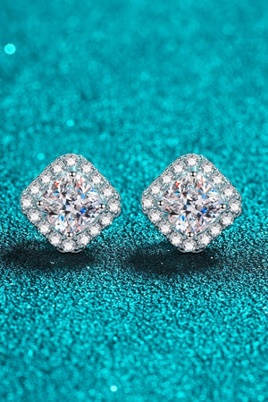 Elegant 2 Carat Moissanite Square Stud Earrings - MXSTUDIO.COM