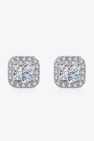 Elegant 2 Carat Moissanite Square Stud Earrings - MXSTUDIO.COM