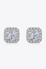 Elegant 2 Carat Moissanite Square Stud Earrings - MXSTUDIO.COM