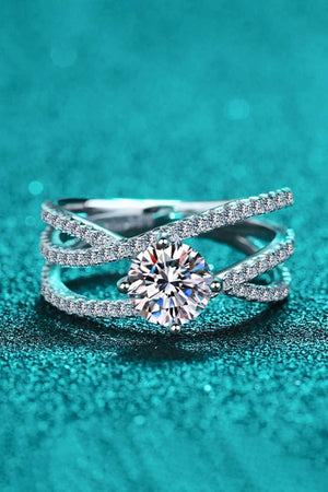 Elegant Triple Layer 1 Carat Moissanite Crisscross Ring - MXSTUDIO.COM